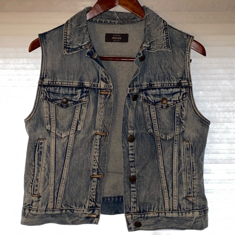 J. Crew distressed denim jacket